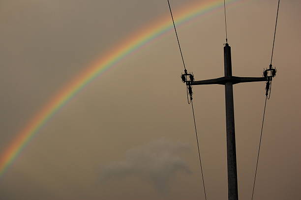 Contacto de alimentación con Rainbow - foto de stock