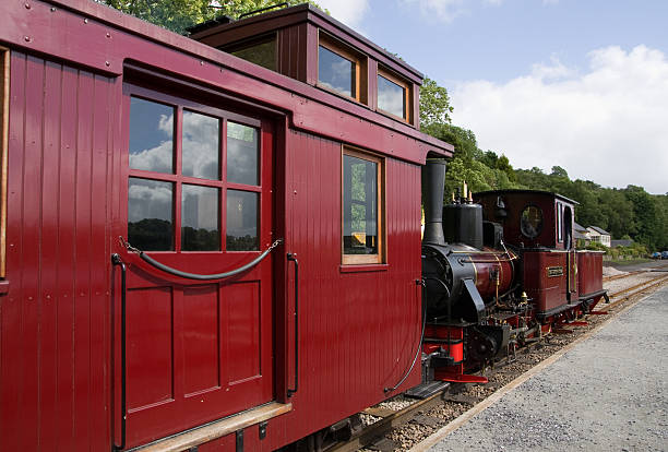 istock Retro railway carriage with locomotive 146836519