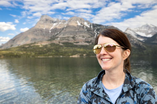 Woman Portrait at in Waterton Lakes National Park, Alberta, Canada