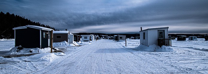 Ice Fishing Village, Saguenay, Québec, Canada