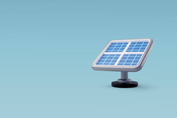 illustrazioni stock, clip art, cartoni animati e icone di tendenza di energia del pannello solare vettoriale 3d, energia verde, energia pulita, concetto di energia alternativa ambientale. - energia solare