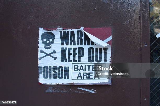 Paper Warning Sign Poison Stock Photo - Download Image Now - Rat, Skull and Crossbones, Animal Skull