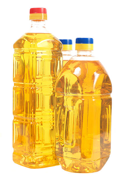 istock Sunflower oil in the three bottles 146837012