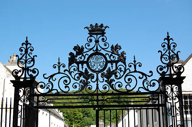 Pilsrundale, Latvia - May 3, 2009: Rundale Palace is the most important Baroque palace in Latvia. Fragment of the castle fence