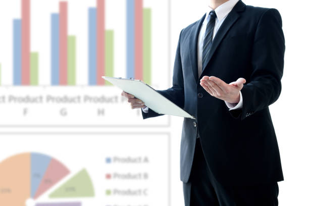 Business man speaking in presentation