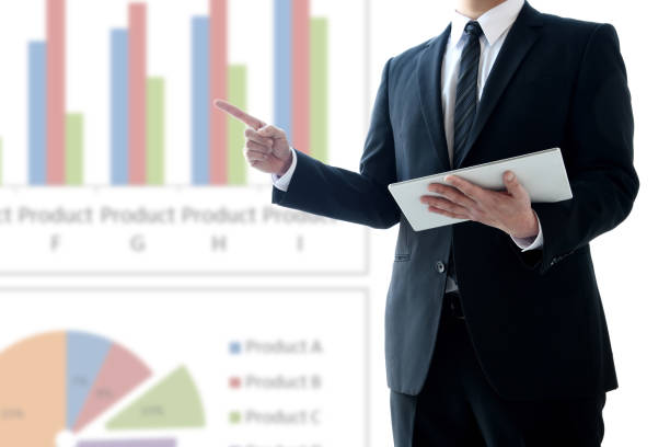 istock Business man speaking in presentation 1468373512