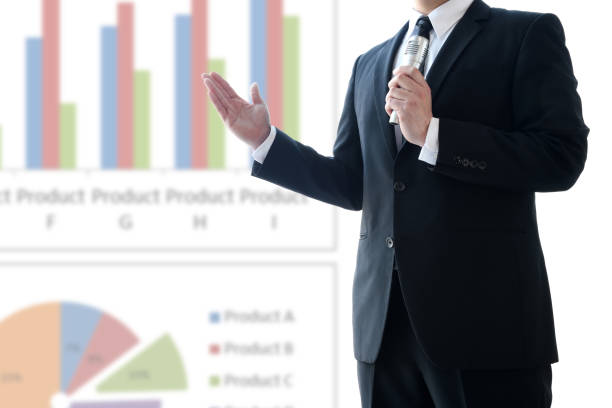 istock Business man speaking in presentation 1468374244