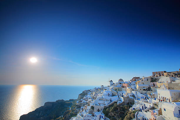 istock Sunset in Oia village on Santorini island 146837449