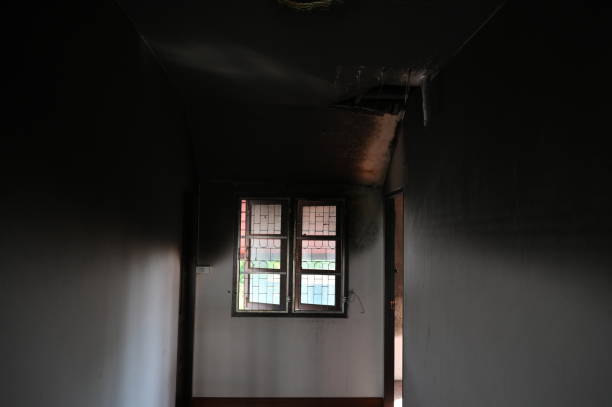 istock burn interior house with window and cement wall, old scary home 1468374779