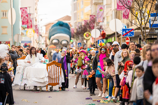 Torres Vedras, Lisbon, Portugal - February 21, 2023: Carnival Celebration in Torres Vedras in Lisbon