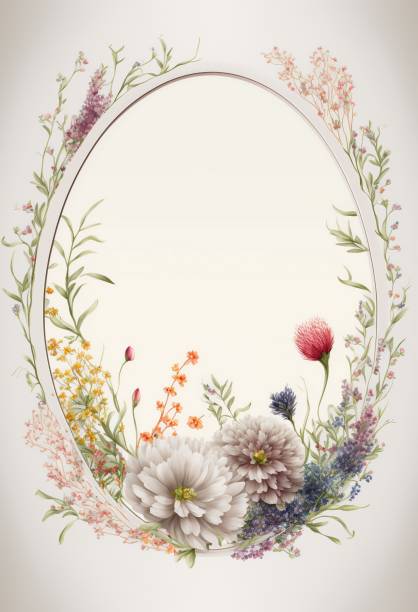 Empty nature themed picture frame with copy space for quotes, photos