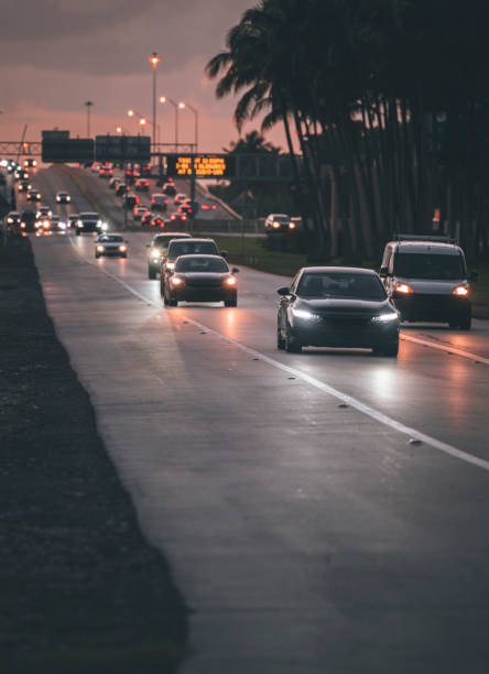 istock traffic in the city at night Miami Beach 1468377973