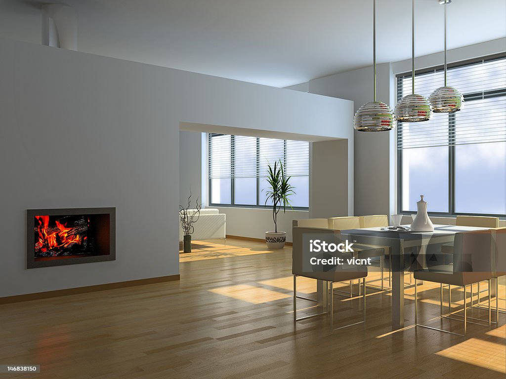 modern interior modern interior (3D rendering) Apartment Stock Photo