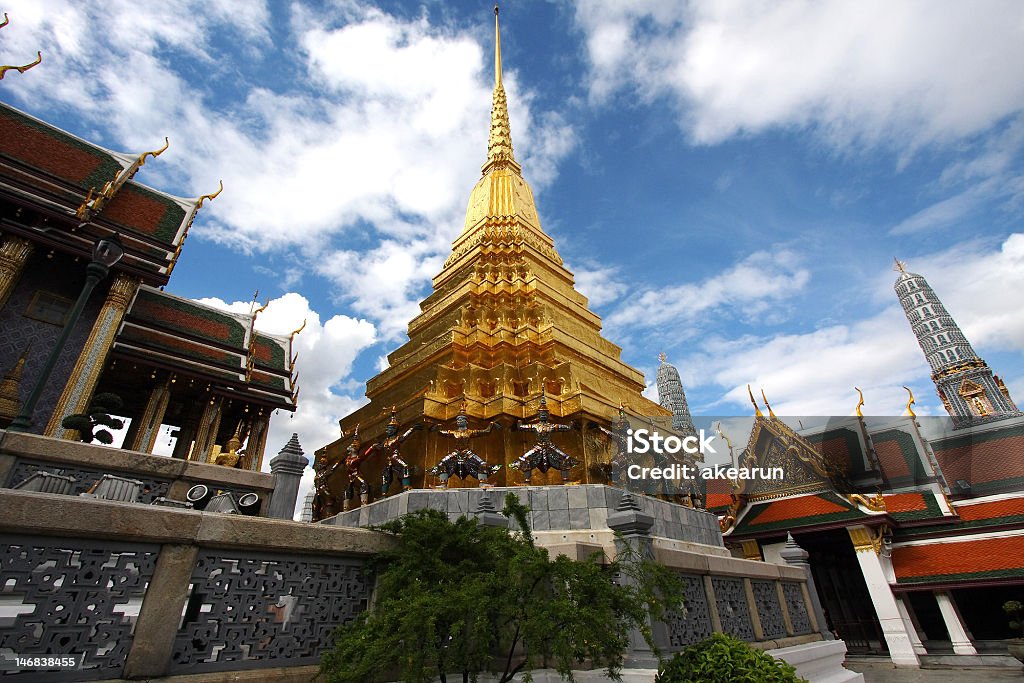 Wat Phra Kaew w Bangkoku w Tajlandii - Zbiór zdjęć royalty-free (Architektura)