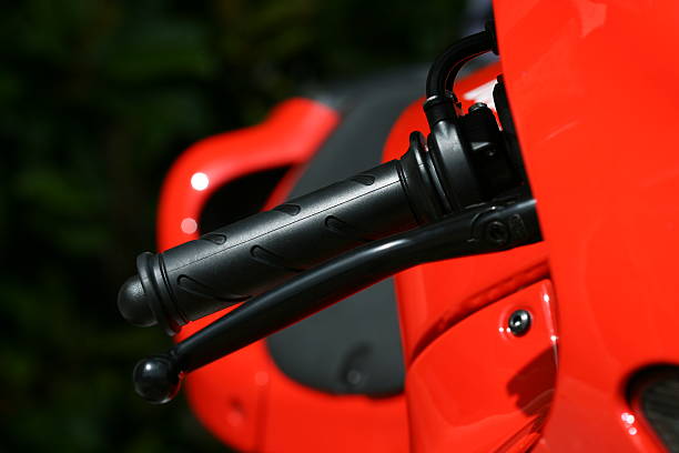 istock Red sports bike 146838600