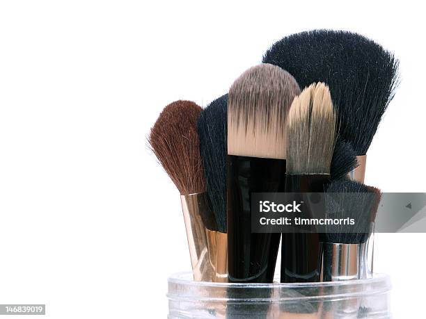 Makeup Pincéis - Fotografias de stock e mais imagens de Frasco - Frasco, Pincel de Maquilhagem, Cerda de escova