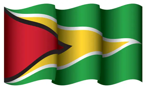 Vector illustration of Flag of Guyana