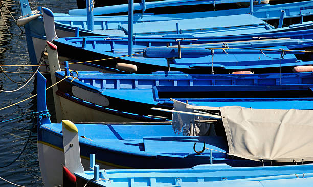 Mediterranean fishingboats stock photo