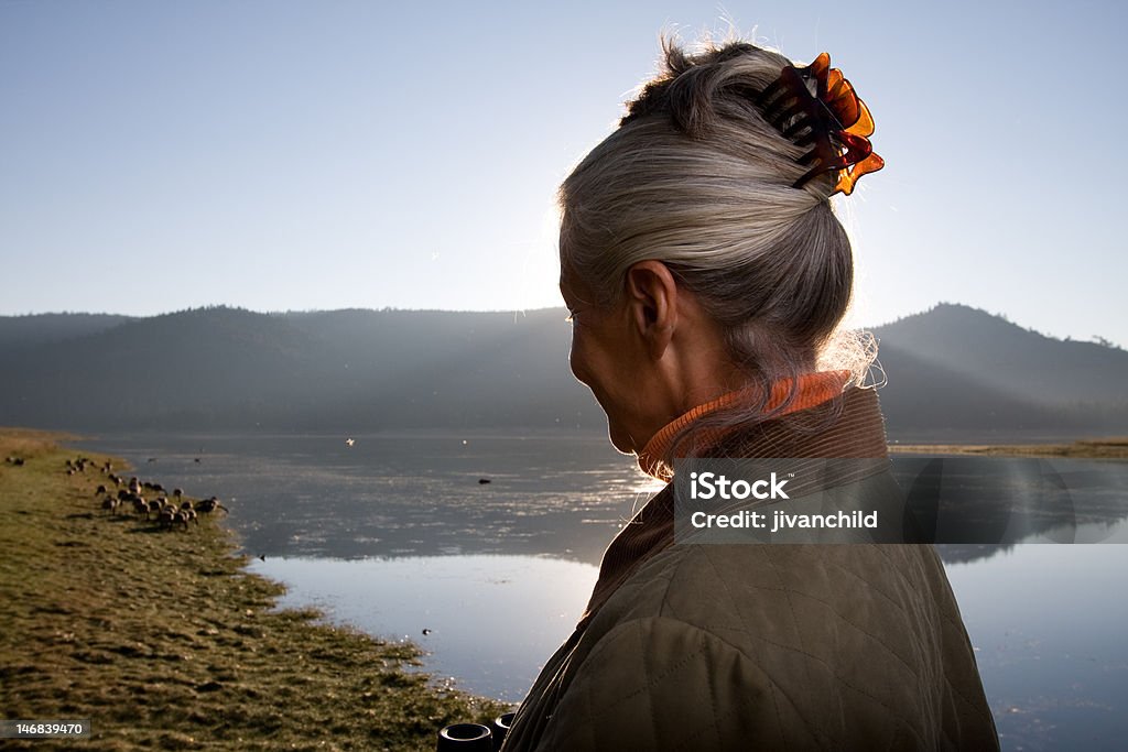 lady al lago - Foto stock royalty-free di Adulto