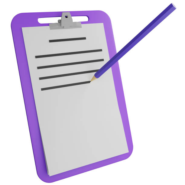 istock 3D render paper on clipboard and pencil icon isolated on white background 1468401337