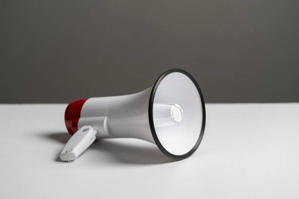 istock simple white megaphone speaker isolated, loudspeaker alert 1468405379