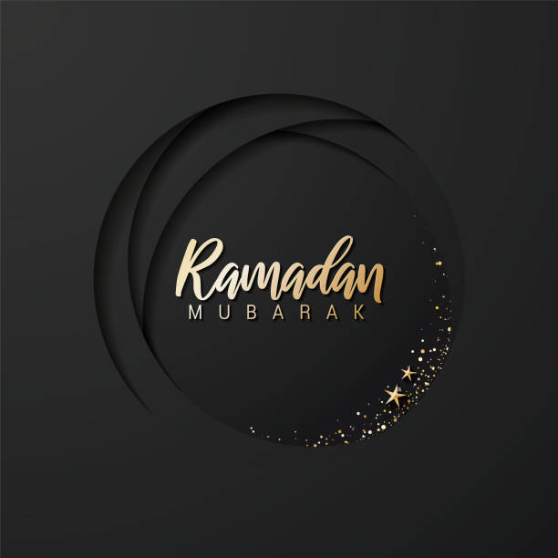 Simple elegant Ramadan greeting Layered cut out with some glitter and stars. EPS10 vector illustration, global colors, easy to modify. moon dust stock illustrations