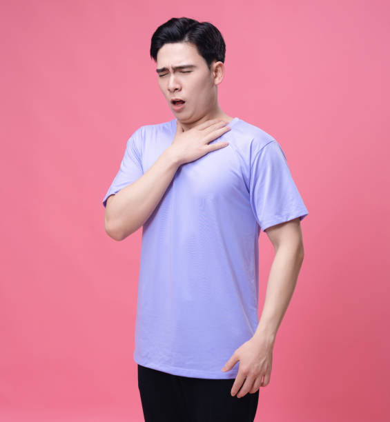 istock Young Asian man sick, illness on background 1468407243