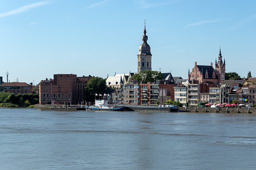 Urban landscape of the city of Temse, located in the East Flanders province of Belgium. The municipality lies on the left side of the River Scheldt