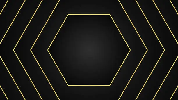 Vector illustration of Black Elegant Hexagon Background
