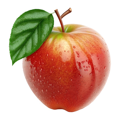 Illustration of a Fresh Apple Isolated on a White Background, 3D Render