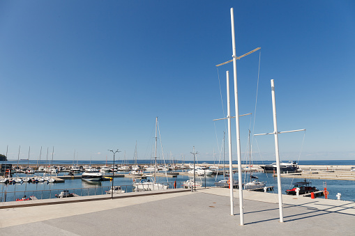 Tallinn, Estonia - JULY 19, 2018: Yachts in new maritime recreation center Haven Kakumae Marina.