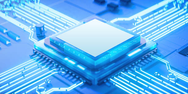 istock 3D rendering of cyberpunk AI. Circuit board. Technology background. Central Computer Processors CPU and GPU concept. Motherboard digital chip. Tech science background. 1468426410