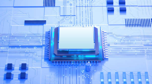 istock 3D rendering of cyberpunk AI. Circuit board. Technology background. Central Computer Processors CPU and GPU concept. Motherboard digital chip. Tech science background. 1468426451