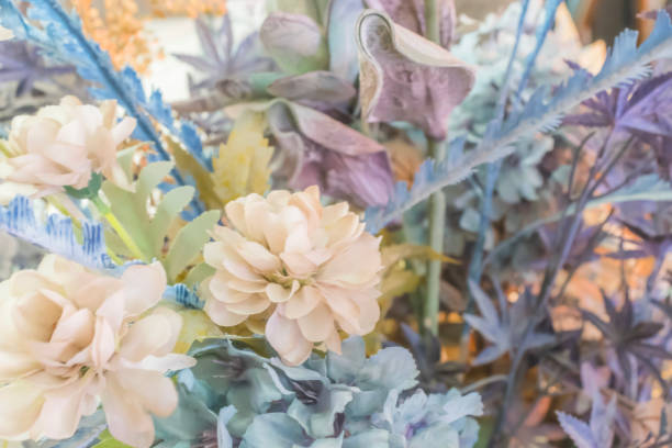 Beautiful artificial flowers close-up