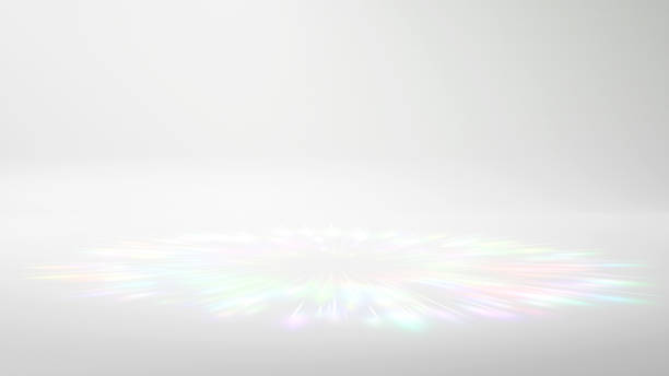 3D Illustration.Background material shining with colorful light stripe effect on white background.