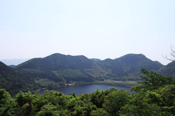 istock Volcanic lake surrounded by beautiful mountains 1468435507