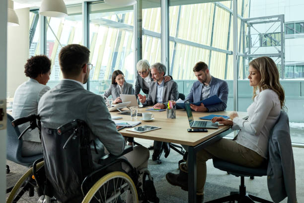 istock Multi-tasking business people working on a meeting in the office. 1468437164