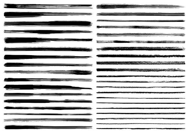 ecsetvonások - egyetlen vonal témájú stock illusztrációk