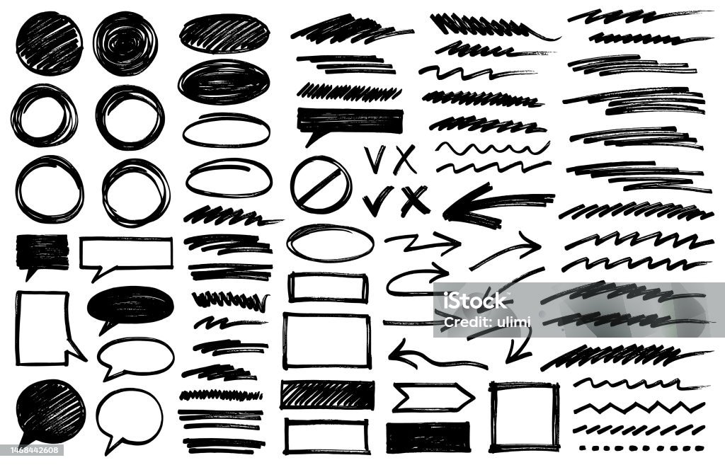 Point Drawing Design Elements Hand Drawn Design Elements Stock Illustration - Download Image Now ...