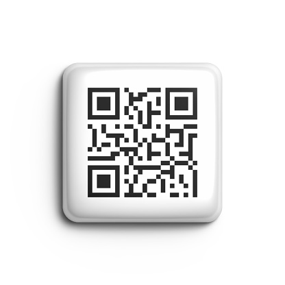 3d rendering QR code scanning button isolated on white background