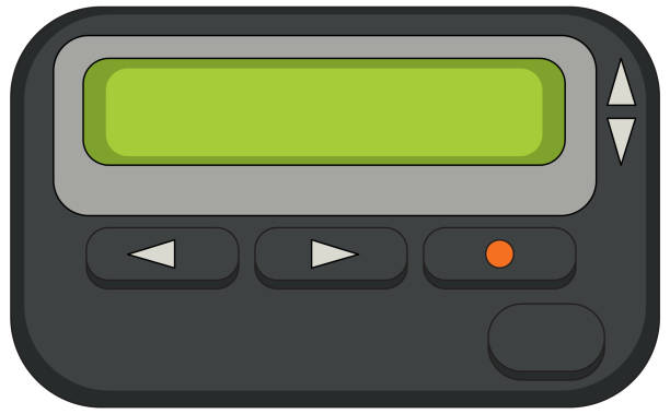 Dispositivo retro Pager no fundo branco - ilustração de arte em vetor