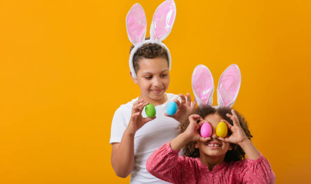 istock Children with a colored eggs are getting ready to celebrate the Easter holiday 1468457396