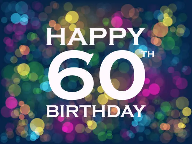 Vector illustration of HAPPY 60th BIRTHDAY! card