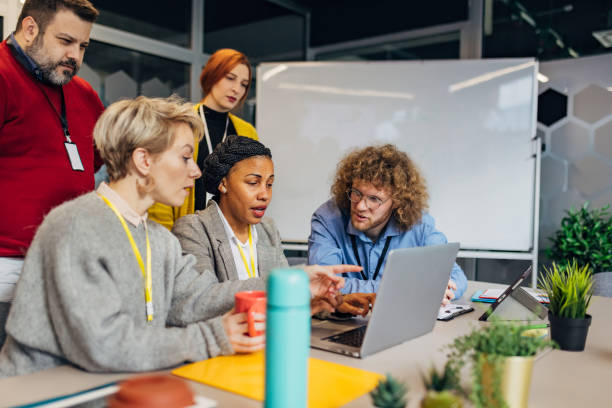 istock Multiracial group of entrepreneurs participates in brainstorming together and developing business ideas 1468462581