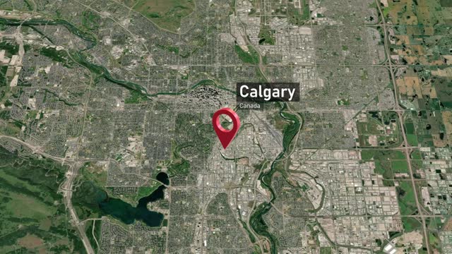 Calgary City Zoom from Space to Earth, Canada