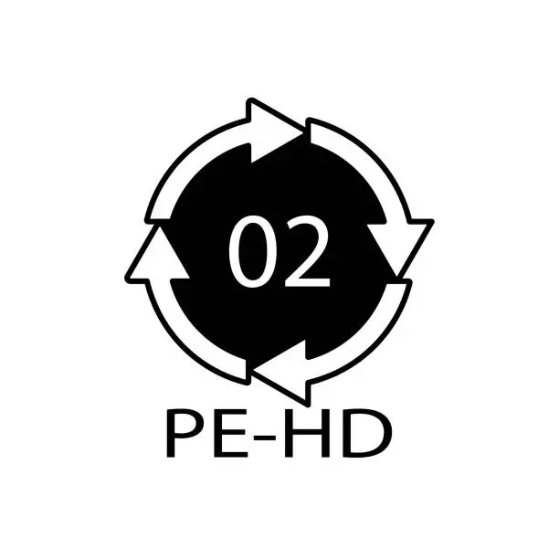 Vector illustration of High-density Polyethylene 02 PE-HD Icon Symbol