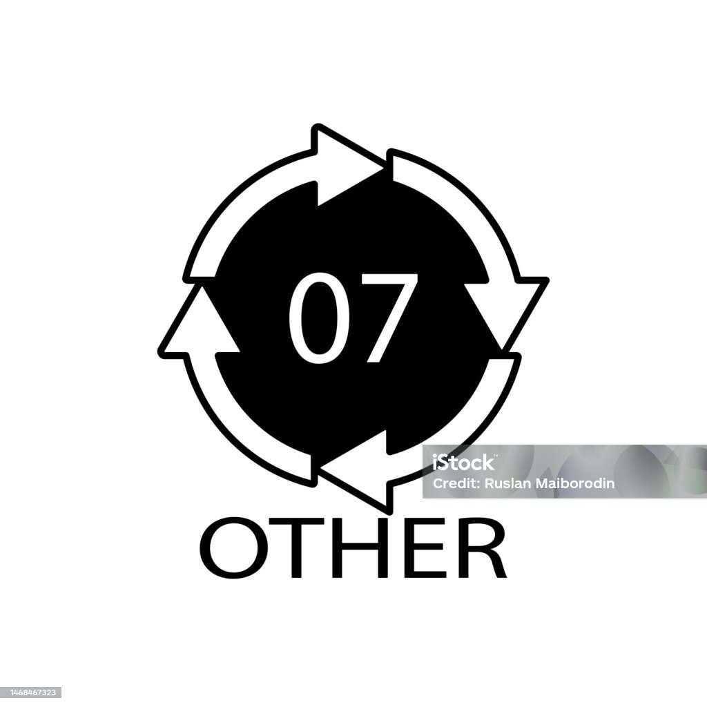 07 Signs Other 07 Recycling Code Symbol Plastic Recycling Vector Polyethylene ...