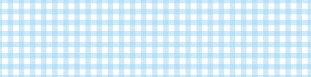 gingham blaues picknickmuster. tischdecke für ostertisch. textur für plaid. vektorillustration - blue gingham stock-grafiken, -clipart, -cartoons und -symbole