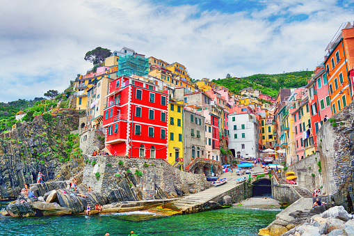 Riomaggiore is one of the five towns that make up the Cinque Terre region in Italy