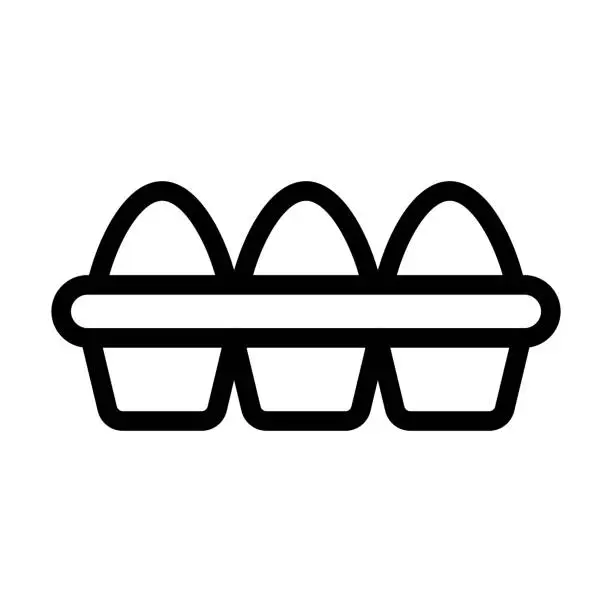 Vector illustration of Egg Tray Thick Line Icon